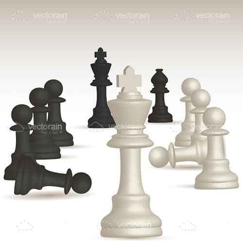 Chess Pieces in Black and White - Vectorjunky - Free Vectors, Icons ...