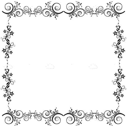 Simple And Elegant Floral Frame In Black And White Vectorjunky