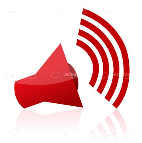 Icon Red Loudspeaker Stock Illustration - Download Image Now