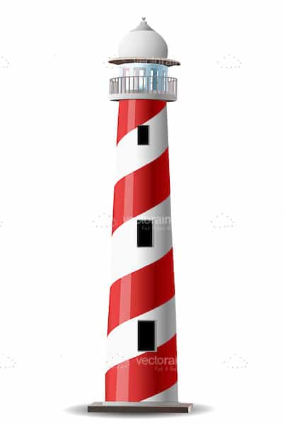 Red and White Lighthouse Vectorjunky - Free Icons, and
